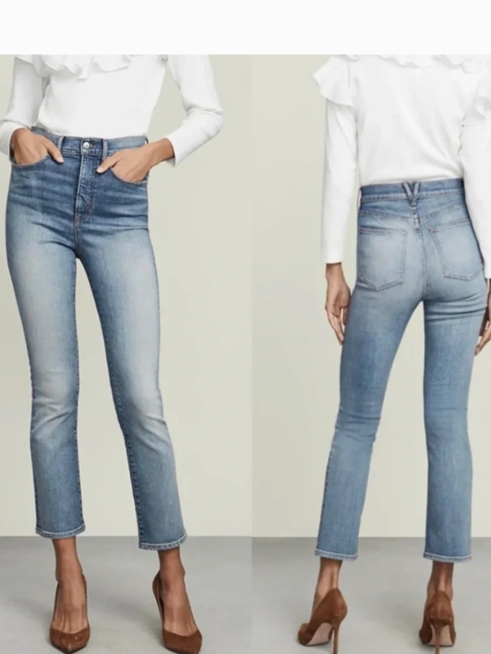 Veronica Beard Carly Kick Flare High Rise Jeans in‎ Clearwater Sz 25